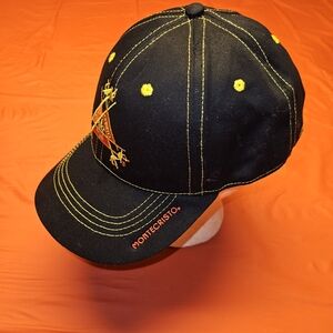 Montecristo Cigar Logo Baseball Cap w/Velcro Closure Like New Black Red & Gold